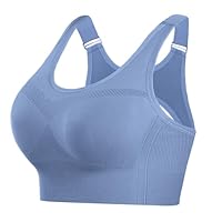 Litherday Reggiseno Sportivo Donna Alto Impatto Push Up Top Fitness Donna con Imbottitura Rimovibile Senza Ferretto Reggiseno Palestra per Yoga Corsa Ginnastica,Azul Gris Oscuro,XXL