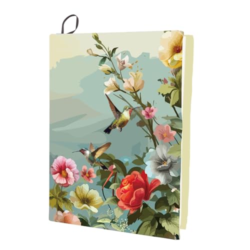 CRASPIRE Funda Elástica para Libros con Diseño de Colibrí, Funda de Nailon Grande, Lavable Y Reutilizable, Funda Elástica para Libros de Tapa Dura de 9x11 Pulgada, Regalo para Libros de Texto