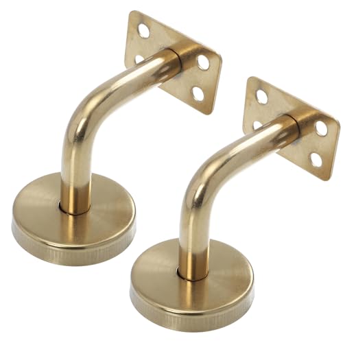 Soporte de pared para escaleras y pasamanos de acero inoxidable dorado decorativo pack de 2