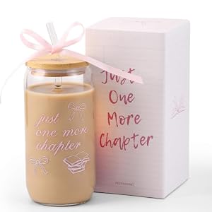 KORHONEN Bow Book Lover Gifts for Women, Bookish Lover Glass Cup Gifts
