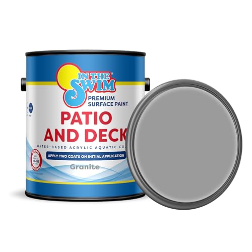 In The Swim Patio and Deck Paint - Granite -Water Based Acrylic Coating - For Sprayed, Patterned, or Bare Concrete Surfaces -1 Gallon