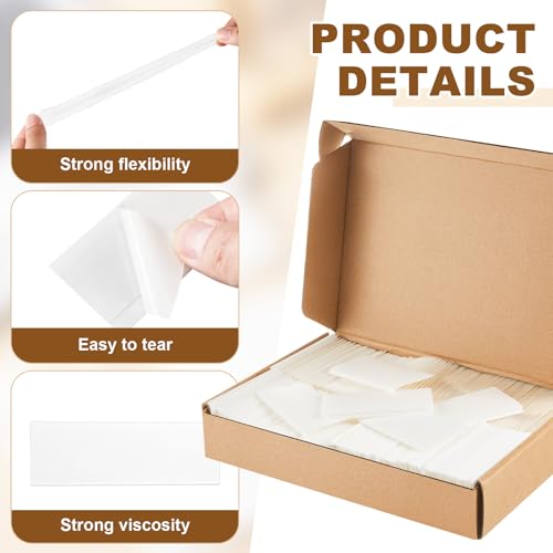 Image of Dianelhall 500pcs 2.95 inch X0.98 inch Balloons Adhesive Strip, 0.02in Thick, Clear Double Sided Balloons Tape Pad Sticker for Temporary Fixing Birthday Party Decor