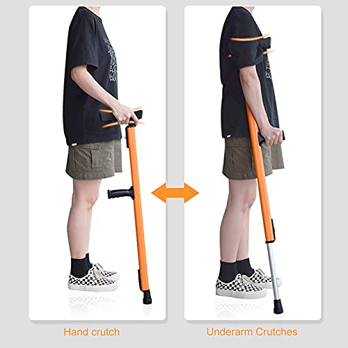 Muletas Ergonómicas para Las Axilas, Bastón/Bastón De Aluminio De Altura Ajustable para Adultos Y Niños con Alturas De 150-190 Cm, Azul/Gris/Naranja