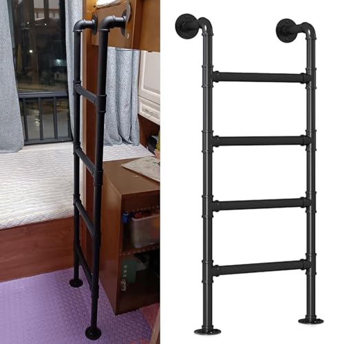 AYVADA Metallleiter für Etagenbetten, zur Wandmontage, Kletterleiter für den Dachboden, Höhe der Eingangs- und Ausgangsleiter 100–300 cm, Leiter für Kellerfensterschacht, Tragkraft 330 lbs (131 cm/