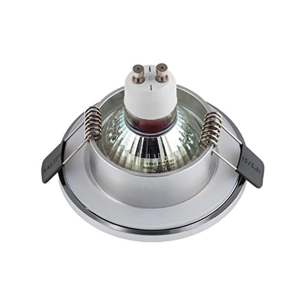 SEBSON Einbaustrahler Bad IP44 Alu Chrom inkl. GU10 LED Lampe 3,5W - Unterputz Decken Einbau Rahmen rund Lochdurchmesser… – Bild 6