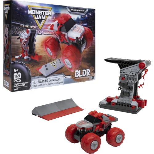 BLDR Monster Jam™ ThunderROARus™ Smash & Launch Building Set - Display Your Truck - 170 Pieces, Ages 5+, 0327