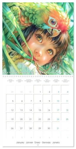 Mangas – Des amitiés animales (Calendrier mural carré 2026 30 x 60 cm (ouvert)) Calendrier double avec une page pour vos prises de notes: La magie des Mangas (CALVENDO Art)