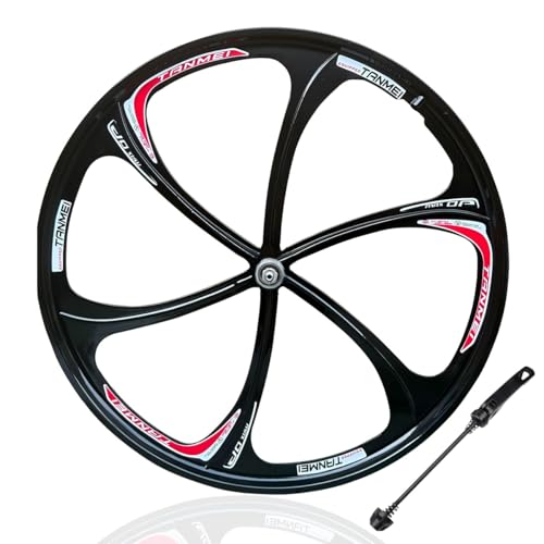 ZCXBHD �}�E���e���o�C�N�z�C�[���Z�b�g 24/26IN �}�O�l�V�E������ 6�X�|�[�N�t�����g���A�z�C�[�� 100/135�~�����[�g�� �f�B�X�N�u���[�L�n�u 6-9���x���[�^���[�t���[�̂���(Black-Red,24in-Front)