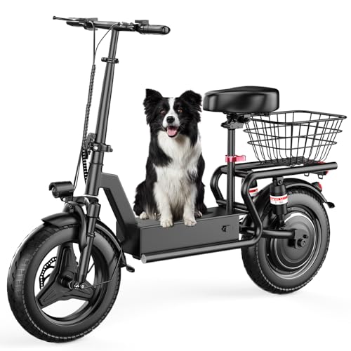 Image of Electric Scooter with Seat for Adults, 1000W Peak Motor, Up to 25 MPH 35 Miles, Multiple Suspension, Bright Light, Sturdy Scooter Frame, 14 inch x 2.125 inch Tires, Provides Comfortable and Safe Ride