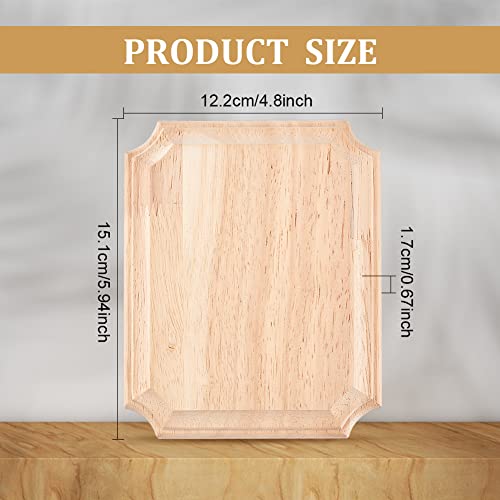 FINGERINSPIRE Unfinished Wood Plaque 15.3x12.2x1.7cm Rectangle Wooden Blank Signboards Natural Wood Crafts for Painting Carving Burning Wood Boards for DIY Craft Projects Home Decor - Image 2