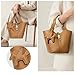 Kadynow Tote Bag for Women Vegan Leather Bucket Purse for Women Top Handle Handbag Shoulder Bag with Detachable Small Purse Yellow Brown