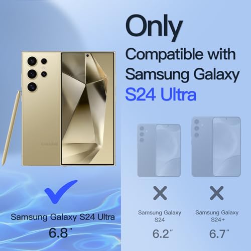 JETech Privacy Screen Protector for Samsung Galaxy S24 Ultra 5G 6.8-Inch, Anti-Spy Tempered Glass Film with Easy Installation Tool, Fingerprint Unlock Compatible, 2-Pack
