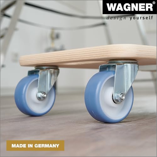 WAGNER Transportroller Transporthilfe I Schichtholz 59 x 29 x 11 cm, Tragkraft 300 kg I Möbelroller für Umzüge I Schwerlastrollbrett mit Soften Rollen I Griffmulden & Tragegriff I FSC® I Made in DE
