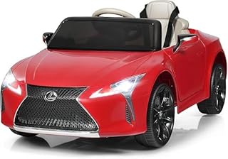 Ride on Car, 12V Battery Powered Car w/Remote Control, 3 Speed, LED Lights, Horn, MP3&USB, Slow Start, Spring Suspension, Electric Vehicle for Boys& Girls (Red)