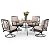 Sophia & William Patio Dining Set 5 Piece Outdoor Table Furniture Set - 4 Padded Swivel Dining Chairs and 1 Square Metal Table with Umbrella Hole & Wood-Like Top for Garden Deck Backyard