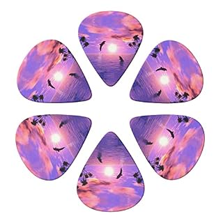 Sunset Dolphins Lot de 6 médiators pour guitare acoustique, guitare électrique, basse, ukulélé – fins, moyens et épais - Les Beatles, Paul McCartney, John Lennon, RIngo Starr, George Harrison Sunset Dolphins Lot de 6 médiators pour guitare acoustique, guitare électrique, basse, ukulélé - fins, moyens et épais – Image 4