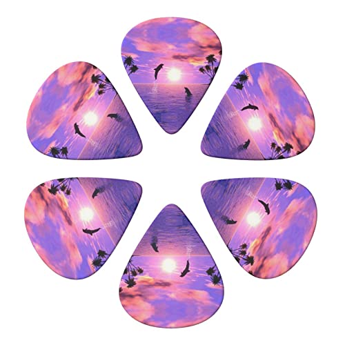 Sunset Dolphins Lot de 6 médiators pour guitare acoustique, guitare électrique, basse, ukulélé – fins, moyens et épais - Les Beatles, Paul McCartney, John Lennon, RIngo Starr, George Harrison Sunset Dolphins Lot de 6 médiators pour guitare acoustique, guitare électrique, basse, ukulélé - fins, moyens et épais – Image 5
