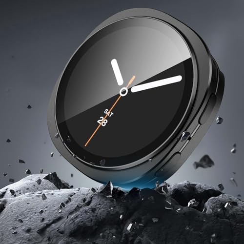 Suphart 3 in 1 Metal Cover Compatible with Samsung Galaxy Watch 8 Case 40mm (2025 Model) for Women Men, Ultra-Thin Lightweight Built-in Screen Protector for Galaxy Watch 8 40mm (Black) by Suphart - Image 2