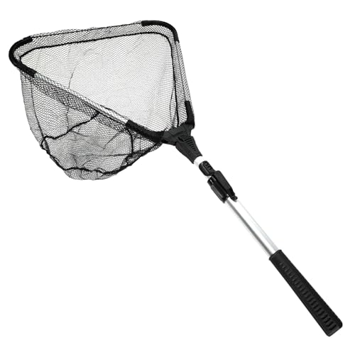 [Dress Japan] Folding Landing Net 100 Freshwater for Kids Men Women, Telescoping Pole Handle Extend to 30-40 Inches