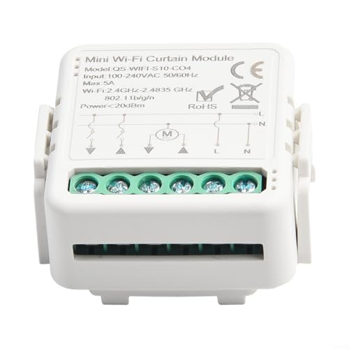 Smart Curtain Switch Module, for Roller Blinds and Shutters, WiFi Voice Control with Smart App, for Alexa Google Home, 2.4GHz AC 100-240V IP44(#2)