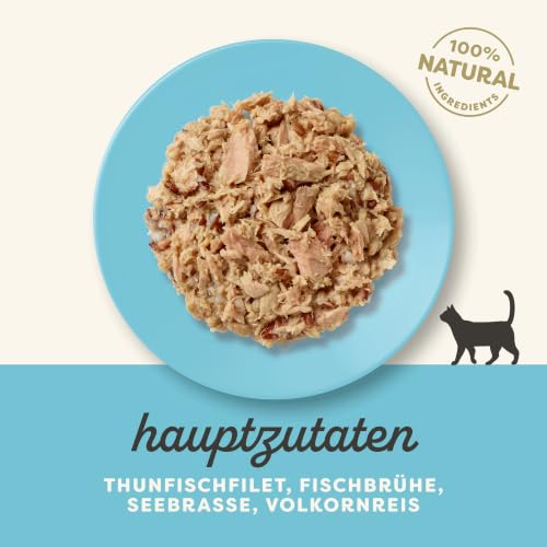 Applaws Natürliches Nassfutter für Katzen im Beutel, Thunfisch mit Dorade in Brühe - 12 x 70g