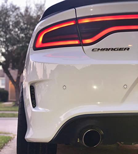 Luxe Auto Concepts Tail Light Tint Kit For 2015-2023 Dodge Charger- Dark Smoke Gloss | Exact Cut Vinyl Overlays | Tinted Dry Application Luxe Lightwrap Film With Air Release Technology #TOP7
