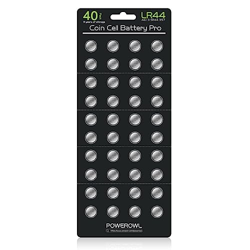 LR44 AG13 Batterie a Bottone 40 Pezzi, POWEROWL