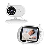 Cozime Vigilabebés Inalámbrico, Bebé Monitor Inteligente Pantalla LCD 3.5', Cámara Vigilancia Bebes Visión Nocturna, Intercomunicador Bidireccional, Monitor de Temperatura, Canciones de Cuna