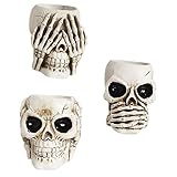 Pour halloween : le bougeoir tête de mort ajoute une touche effrayante à votre décor, bougeoirs de fête, contenants à bougies en résine