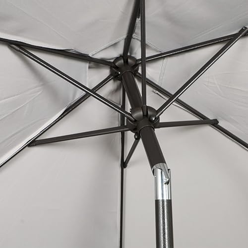 Image of Blissun 7.5 ft Patio Umbrella, Yard Umbrella, Outdoor Market Umbrella with Push Button Tilt Crank, Grey