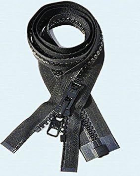 Bimini Top #10 Black Marine Double Pull Zipper 56" ~ YKK Zipper