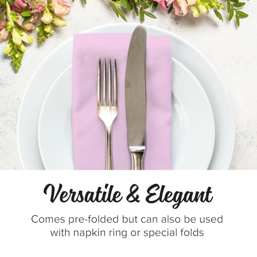 image for SimuLinen Blush Pink Linen Feel Disposable Dinner Napkins - Cloth-Like