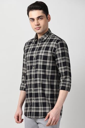 Image of Peter England Men's Checkered Shirt | 100% Cotton