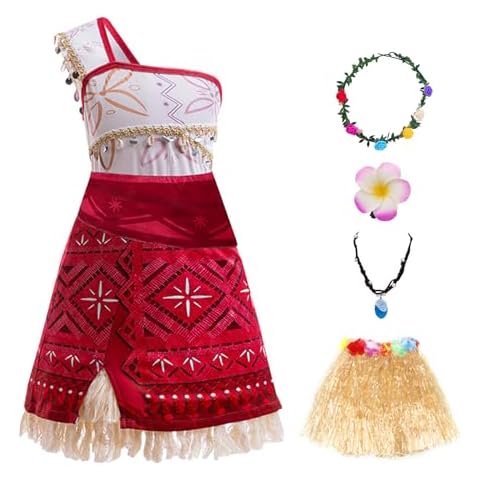 Mukola Kids Moana Costume Girls Adventure Theme Cosplay Princess Dress Birthday Christmas Fancy Outfit 3-10 Years Cover
