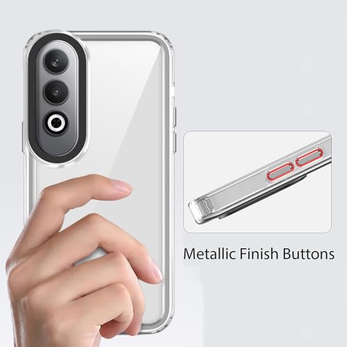 Image of Kapa Warrior Acrylic Clear Back Cover for OnePlus Nord CE 4 / Nord CE4 | Slim Shockproof [Military Grade Protection] Hybrid Bumper Case (Clear Sides)