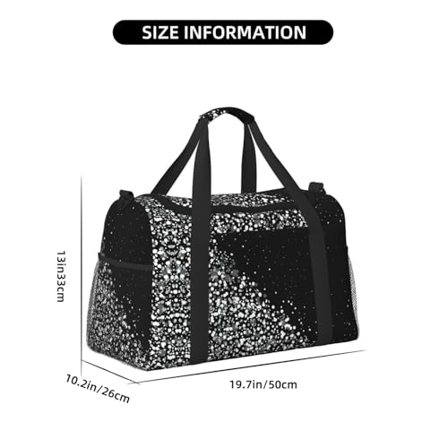 Bolsa de viaje grande e impermeable en blanco y negro 4