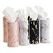 Zodaca 8-Pack Car Tissues Cylinder Boxes - Round Travel Wipes for Car Cup Holder (50 Tissues Per Container, Marble Design)