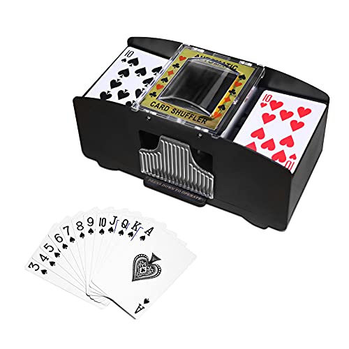 Hczswsy Card Shuffler 2 Deck, Automatic Card Shuffler Battery Operated, Battery Operated Casino Playing Card Shuffler For Home Card Games, Texas Hold'em, Blackjack #TOP4