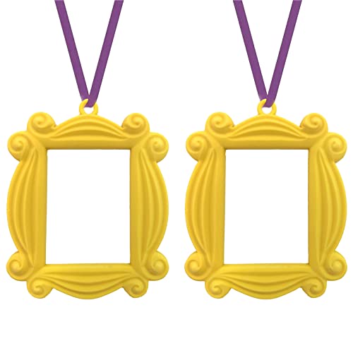 2 Pcs Friends Christmas Ornaments, Friends TV Party Favors Decor, Friends Peephole Frame with Christmas Ribbon, Friends TV Show Merchandise, Friends TV Show Gifts, Friends Ornament, Friends Merch