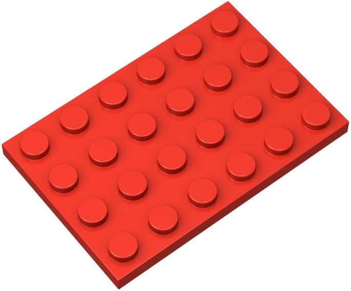 Platos rojos clásicos a granel, placa roja de 4 x 6, placas de construcción planas de 50 piezas, compatibles con piezas y piezas de Lego 4 x 6