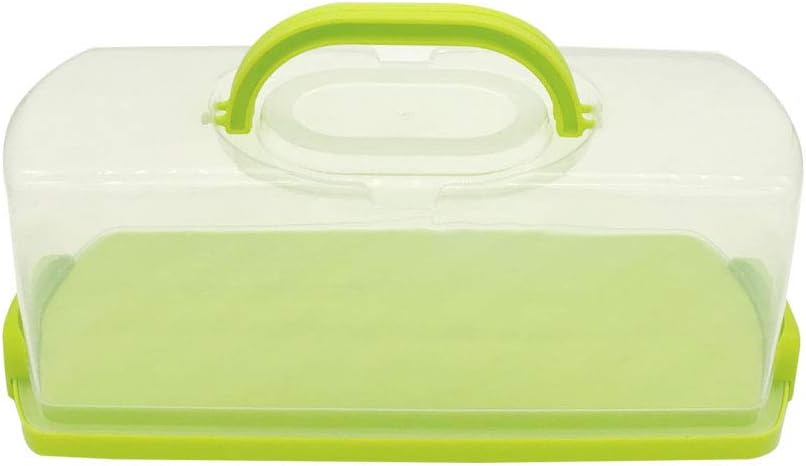 Portable Plastic Rectangular Loaf Bread Box with Transparent Lid, Bread Keeper for Carrying and Storing Loaf Cakes,Banana Bread,Pumpkin Bread,Quick Breads (White)