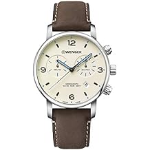 Wenger Urban Metro Watch Off White Dial, Brown Leather Strap