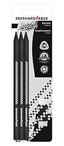 Eberhard Faber 510198 - Winner Bleistift, Set mit 6 Stiften und Radierer, Härtegrad HB, zum Schreiben, Zeichnen, Illustrieren und Skizzieren