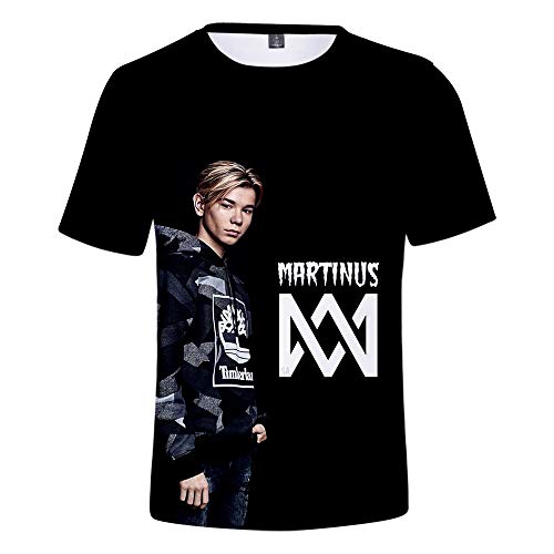 Photo de Marcus&Martinus T-Shirt Dessin Chanteur de Jumeaux Manches Courtes Lettre Impression Nouveau Décontracté Col Rond Tshirt