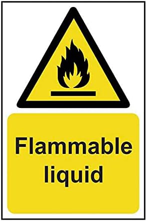 'Flammable Liquid' Sign, Self-Adhesive Vinyl (200mm x 300mm), Multi-Colour, 200 x 300 mm