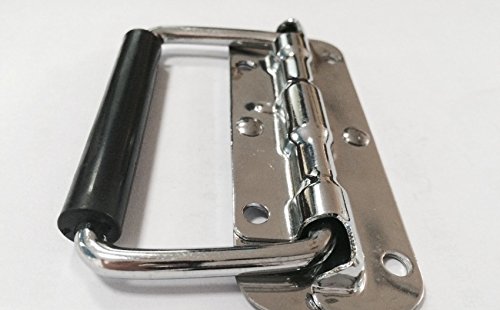 Set of 2 Spring Loaded Surface Mount Speaker Cabinet Handles with Rubber Grip - Tool Box Handle Chrome Finish (1 Pair) - Thumbnail 5