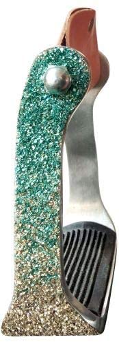 Showman Ombre Glitter Overlay Stirrups! New Horse Tack! (Teal) #TOP29