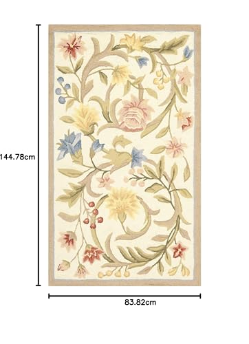 Safavieh Traditional Rug for Living Room Dining Room, Bedroom - Chelsea Collection, Short Pile, in Ivory and Multicolor, 84 X 145 cm - Image 2