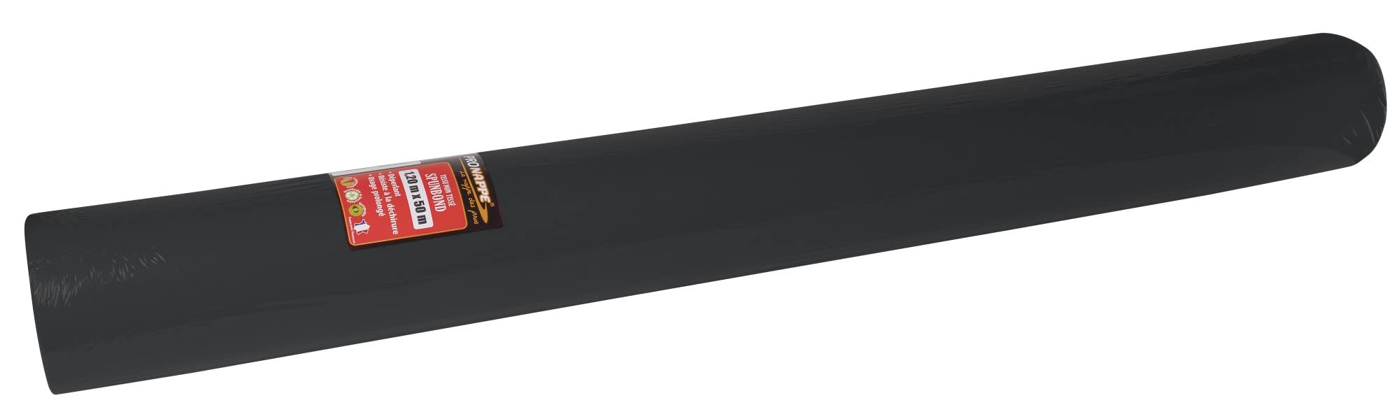 Pronappe - Réf. R785021I - Nappe jetable en non tissé spunbond - Rouleau de 50 M de long X 1,20 M de large -Tissu indéchirable, déperlant et essuyable - Couleur noire, Noir