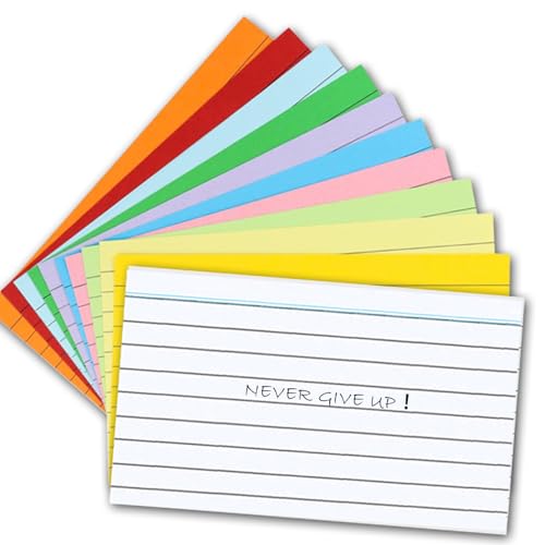 Fhlbestyu Karteikarte A7, 500 Stücke, 7,4 x 10,5 cm Linierte Karteikarte für Mark, Rezeptaufzeichnung, Hinterlasse eine Nachricht, Unterwegs Vokabel Lernen (Weiß)